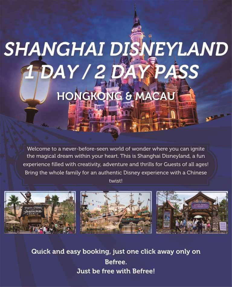 Shanghai Disneyland 1 Day or 2 Day Ticket